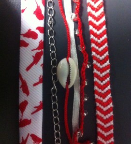 bracelet manchette multiple rouge