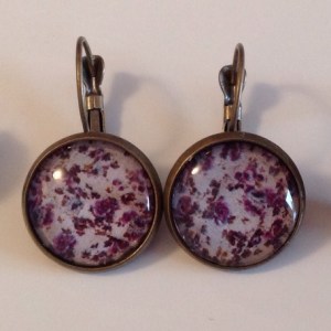 boucles d'oreilles fleurs cabochon