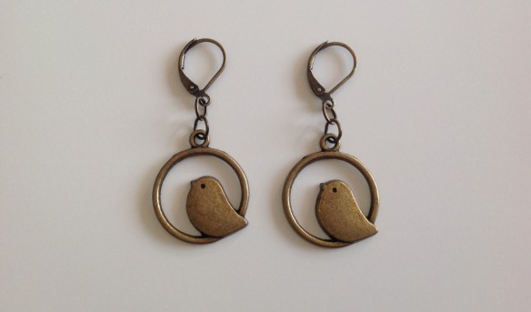 boucles d'oreilles oiseaux bronze